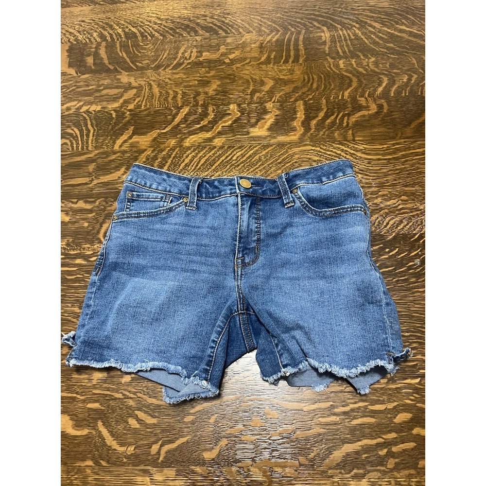Seven7 Weekend Cutoff Shorts Womens 6 Distressed Frayed Denim Mid Rise